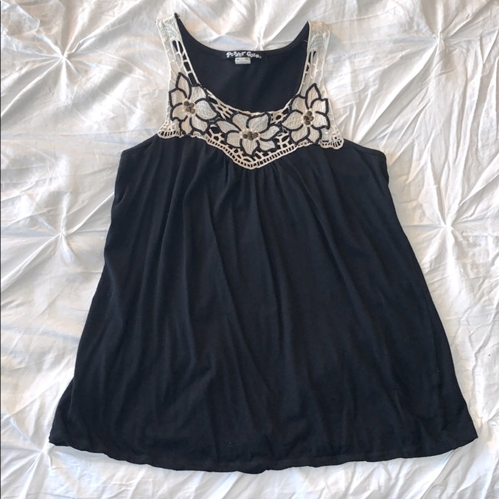 Planet Gold Crochet Tank Top
